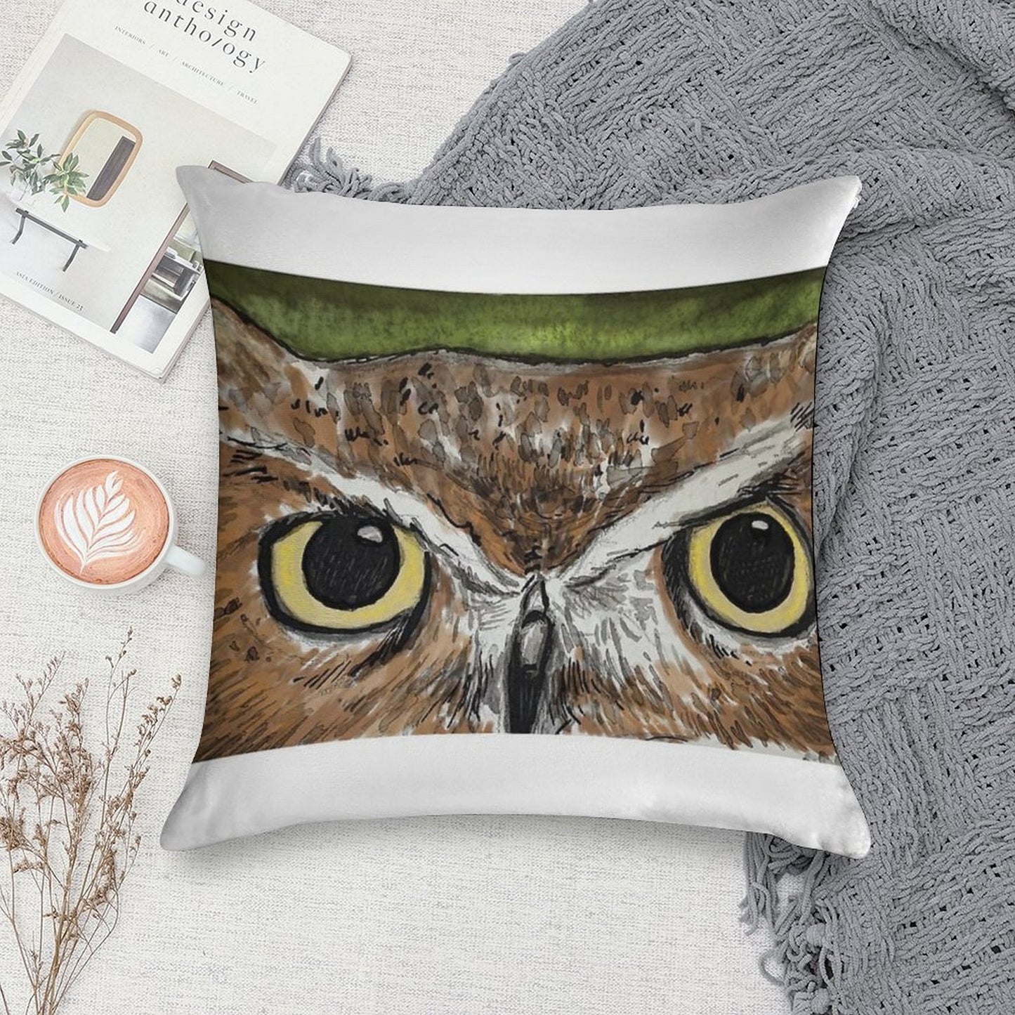 Wise Woods Owl Soft Style Accent Throw Pillow