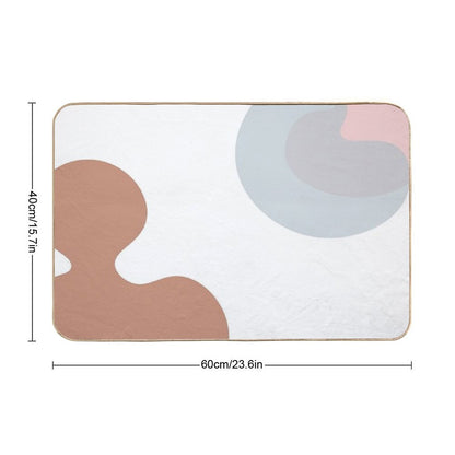 Abstract Hand-drawn Sketch The Contours of Modern Contemporary Boho Elements Isolated Home Wall Decor Simple.  Slip-Resistant Bath Mat