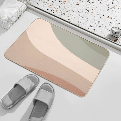 Pastel Color Abstract, Minimalist Art, Simple Pattern, Wave Abstract  Absorbent Bath Mat