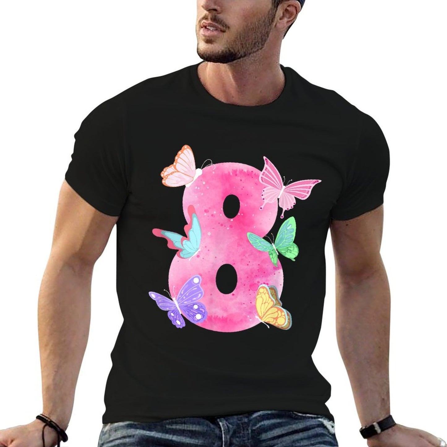 8th Butterfly Birthday Eight Year Old Butterflies Birthday  Affordable Price T-Shirt