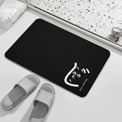 Funny Minimalist Heno Heno Moheji Face Design – Japanese Hiragana Art  Non-Slip Bath Mat