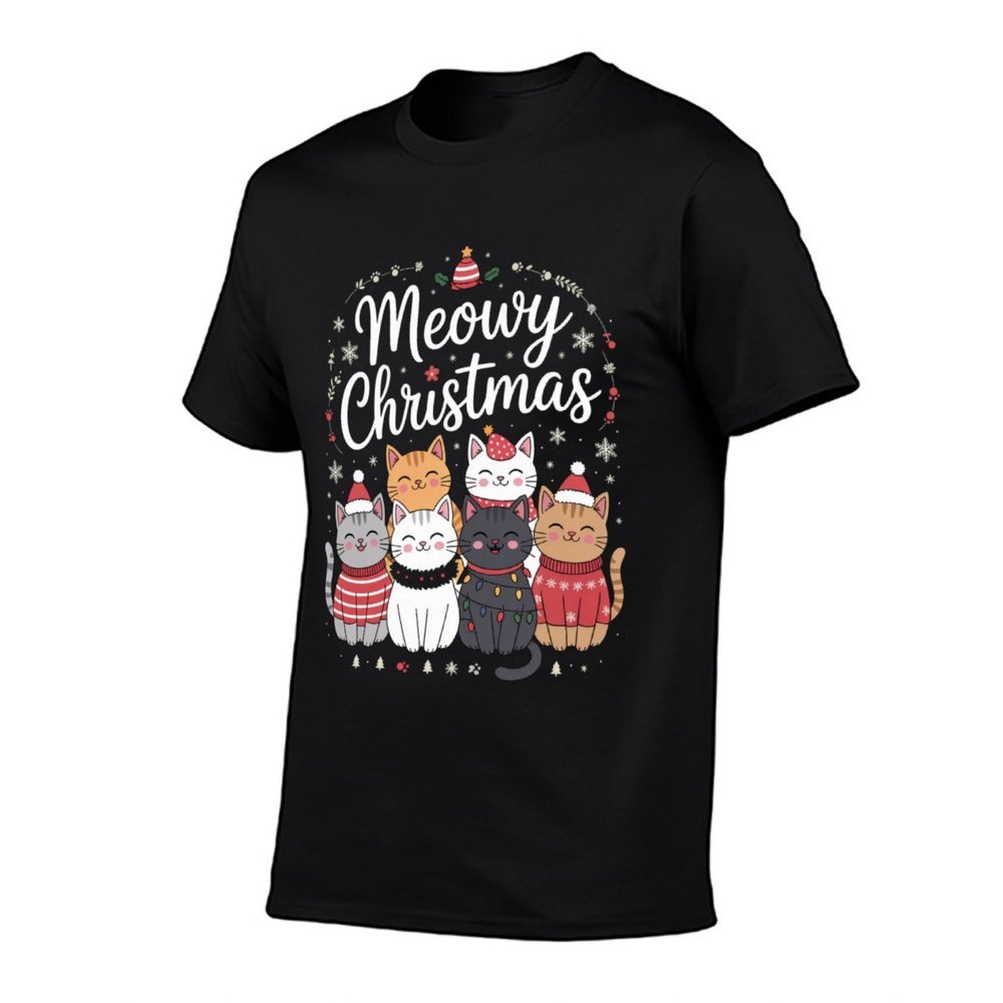 Meowy Christmas,Cat Christmas  Stretchy T-Shirt