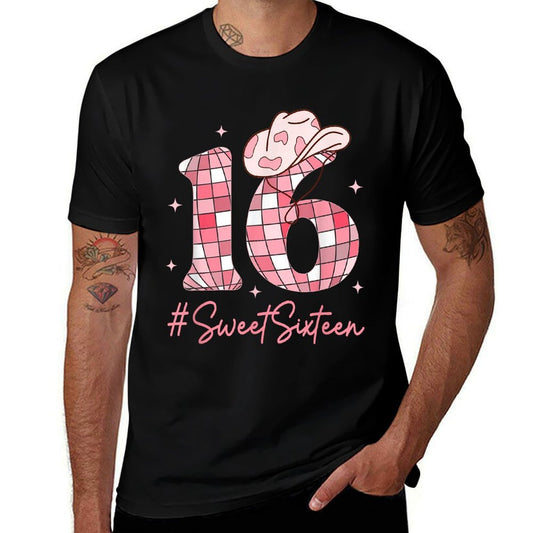 16 Sweet Sixteen Western Rodeo 16th Birthday Girln  Polyester Blend T-Shirt