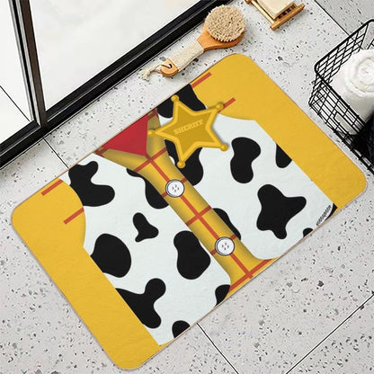 Sheriff Cowboy Cartoon Woody Toy DIY Halloween Costume  Non-Slip Bath Mat