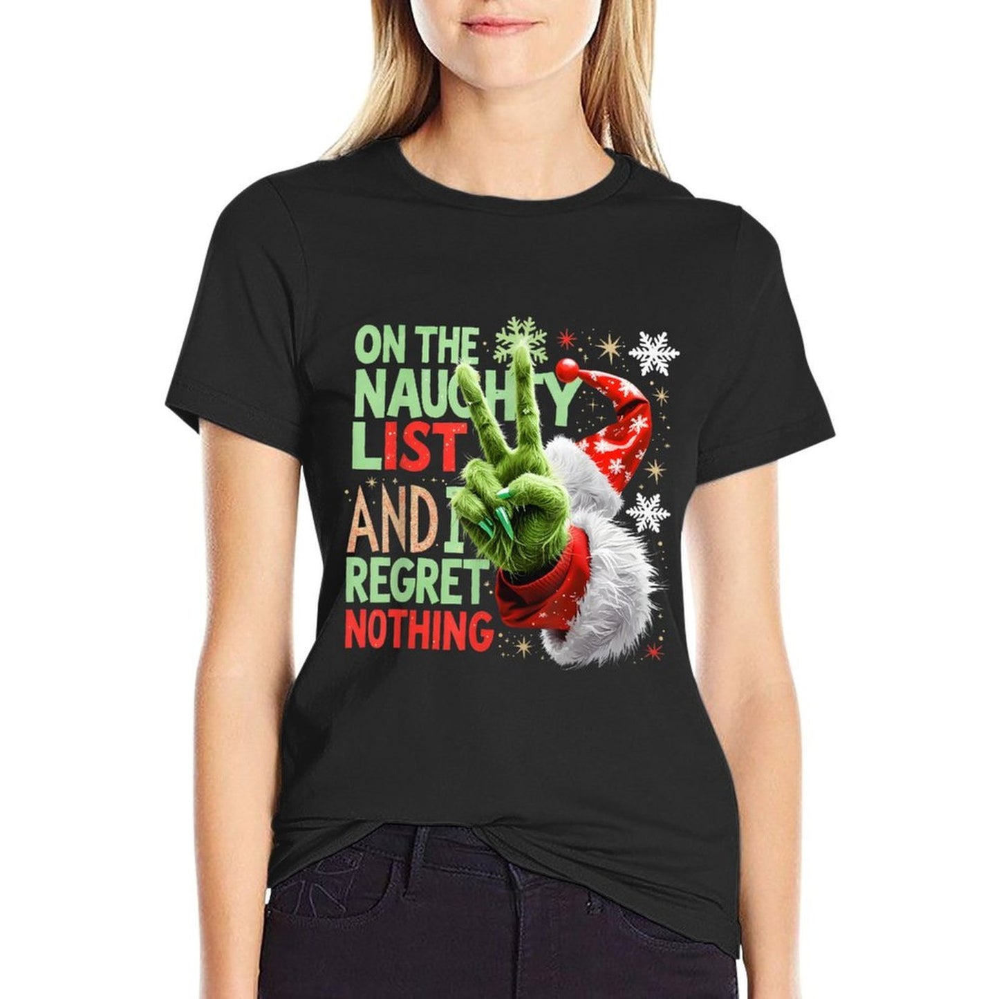 Funny Naughty List Christmas Holiday 2025 Family Matching  Graphic-printed T-Shirt