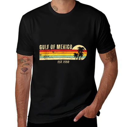 Gulf of Mexico Forever Retro Vintage Beach Mens Women  Stretchy T-Shirt