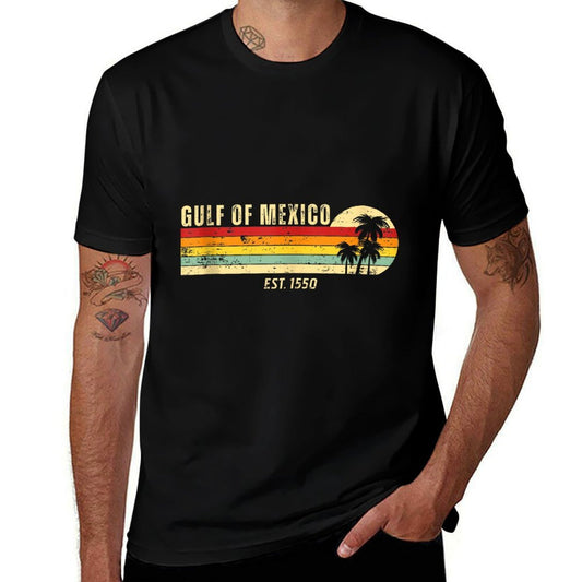 Gulf of Mexico Forever Retro Vintage Beach Mens Women  Stretchy T-Shirt