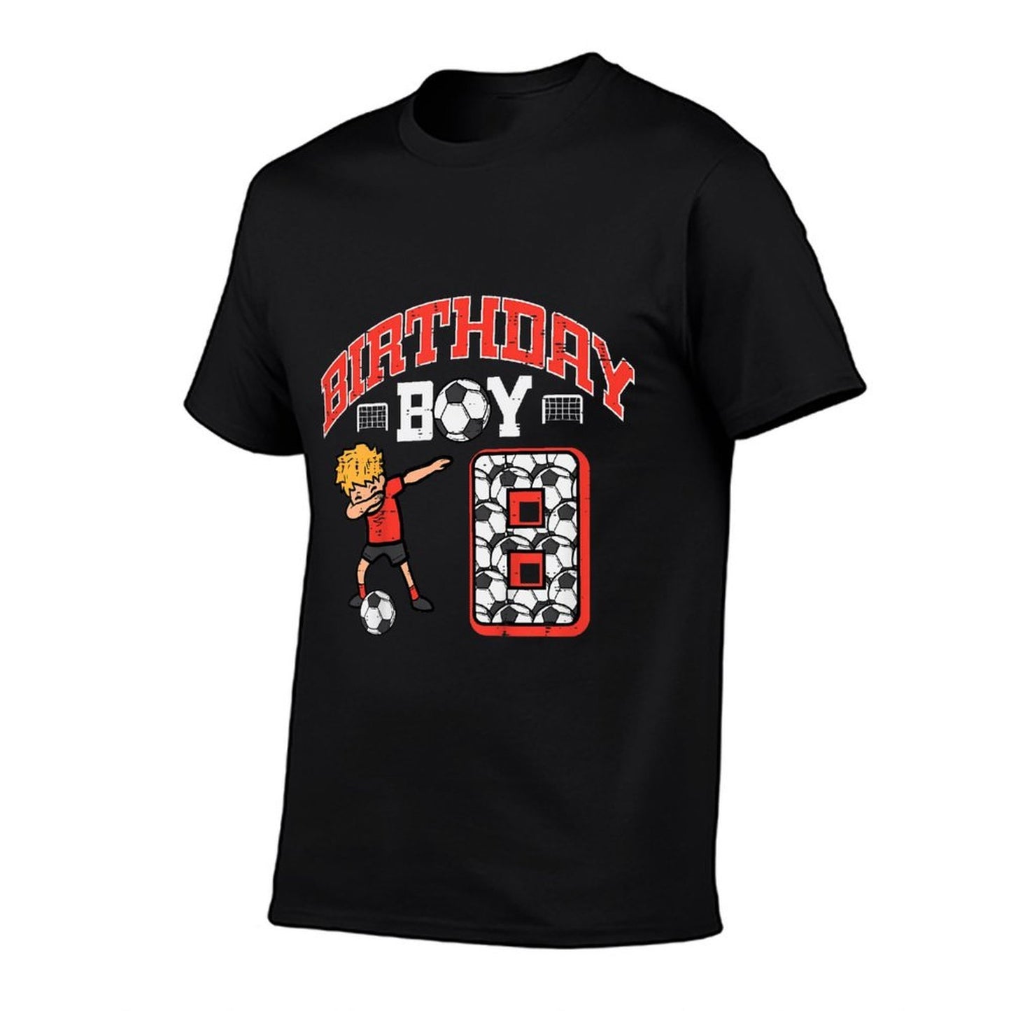 Kids Birthday Boy 8 Soccer Dab 8th Eight Year Old Bday Sport Boys  Tagless Design T-Shirt