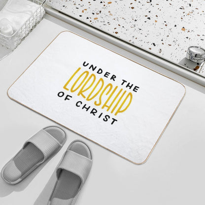 UNDER THE LORDSHIP OF CHRIST (BLACK)  Fade-Resistant Bath Mat