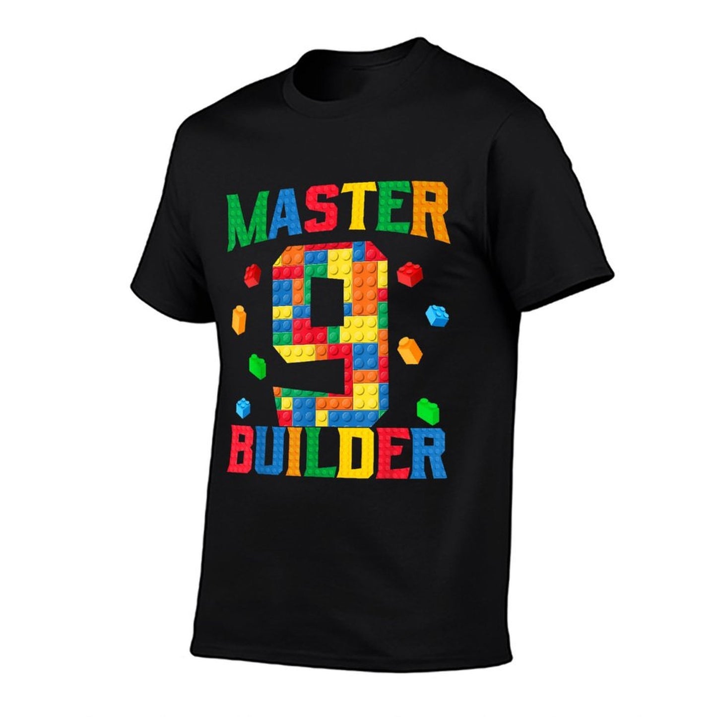 Master Builder 9th Birthday 9 Year Old Brick Building Blocks  Polyester Blend T-Shirt
