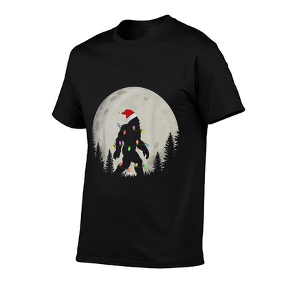 Funny Christmas Bigfoot Santa Hat Moon Sasquatch Kids Mens  Eco-friendly Material T-Shirt