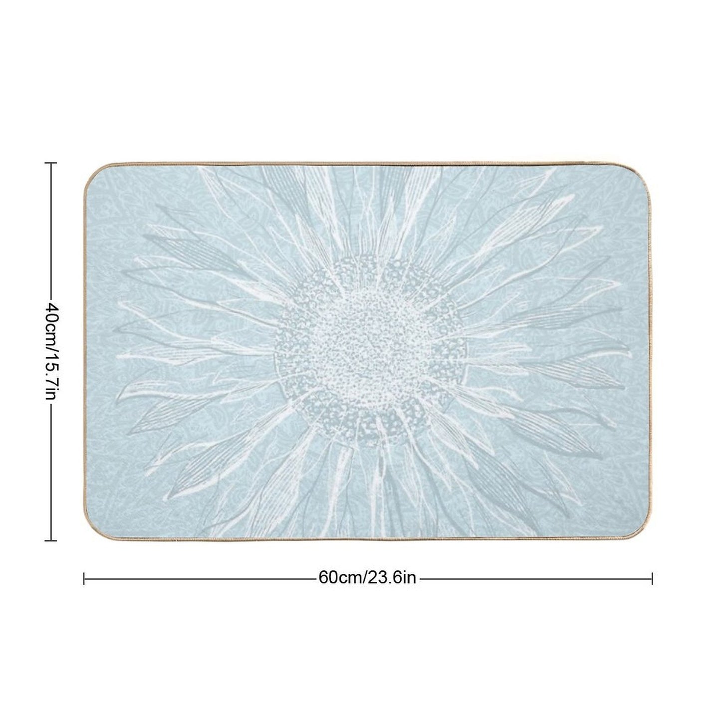 Mandala Flower of Life, Sunflower, Soft Teal  Versatile Bath Mat