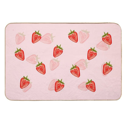Strawberry Pattern  Easy Maintenance Bath Mat