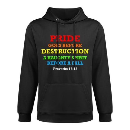 Pride Goes Before Destruction God Bible Quote Month Parade Adjustable Hood Hoodie