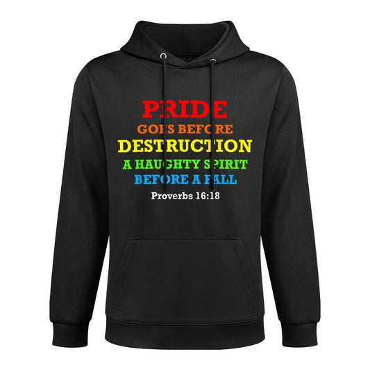 Pride Goes Before Destruction God Bible Quote Month Parade Adjustable Hood Hoodie