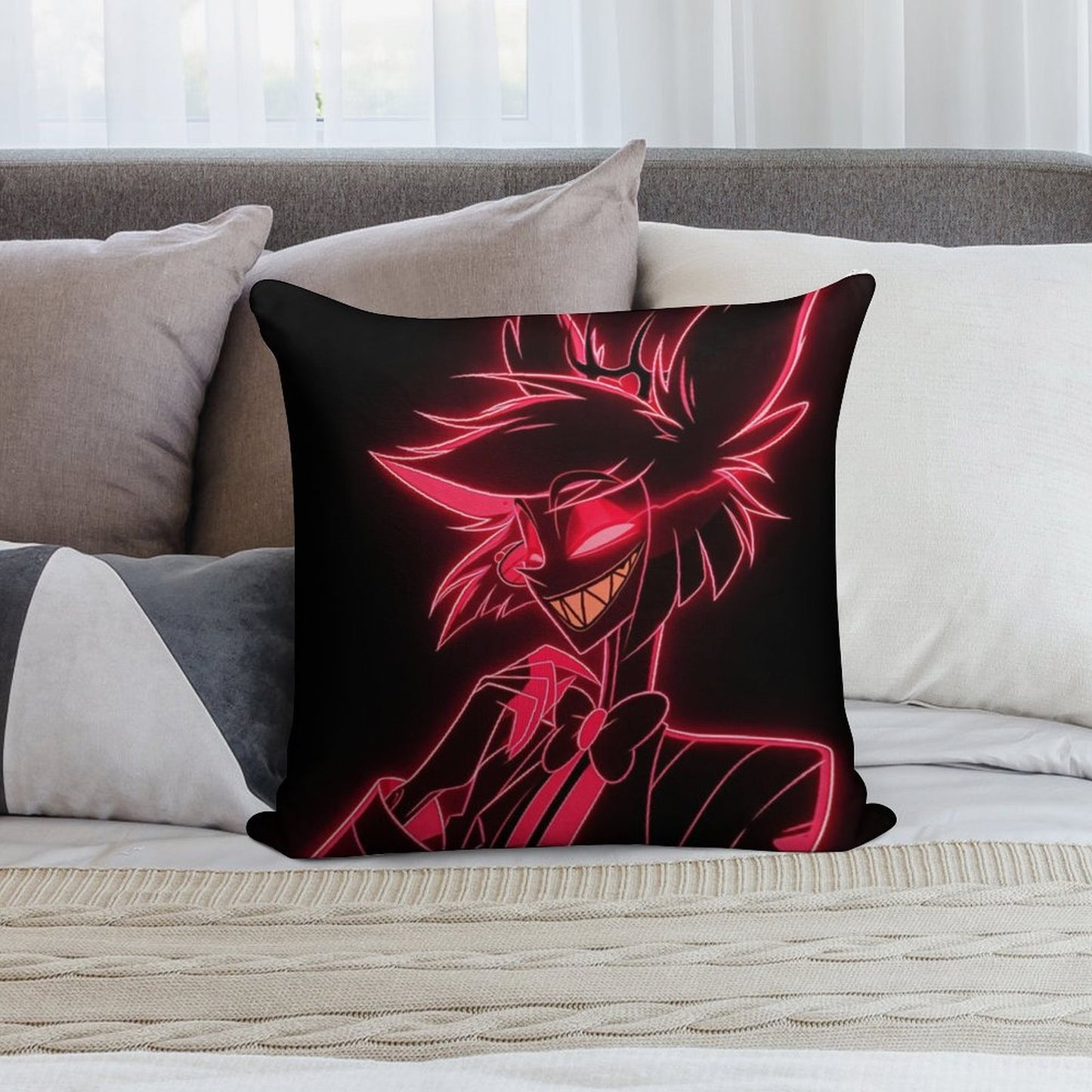 Neon Alastor Soft Multiple Sizes Throw Pillow