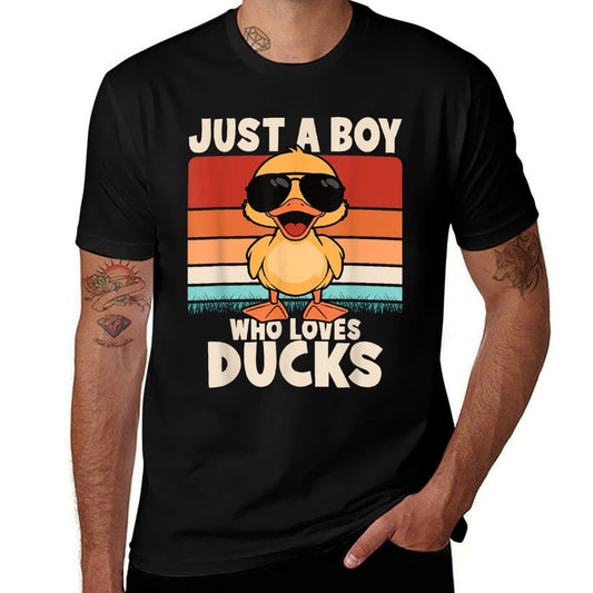 Just A Boy Who Loves Ducks Funny Duck Boys Kids  Polyester Blend T-Shirt