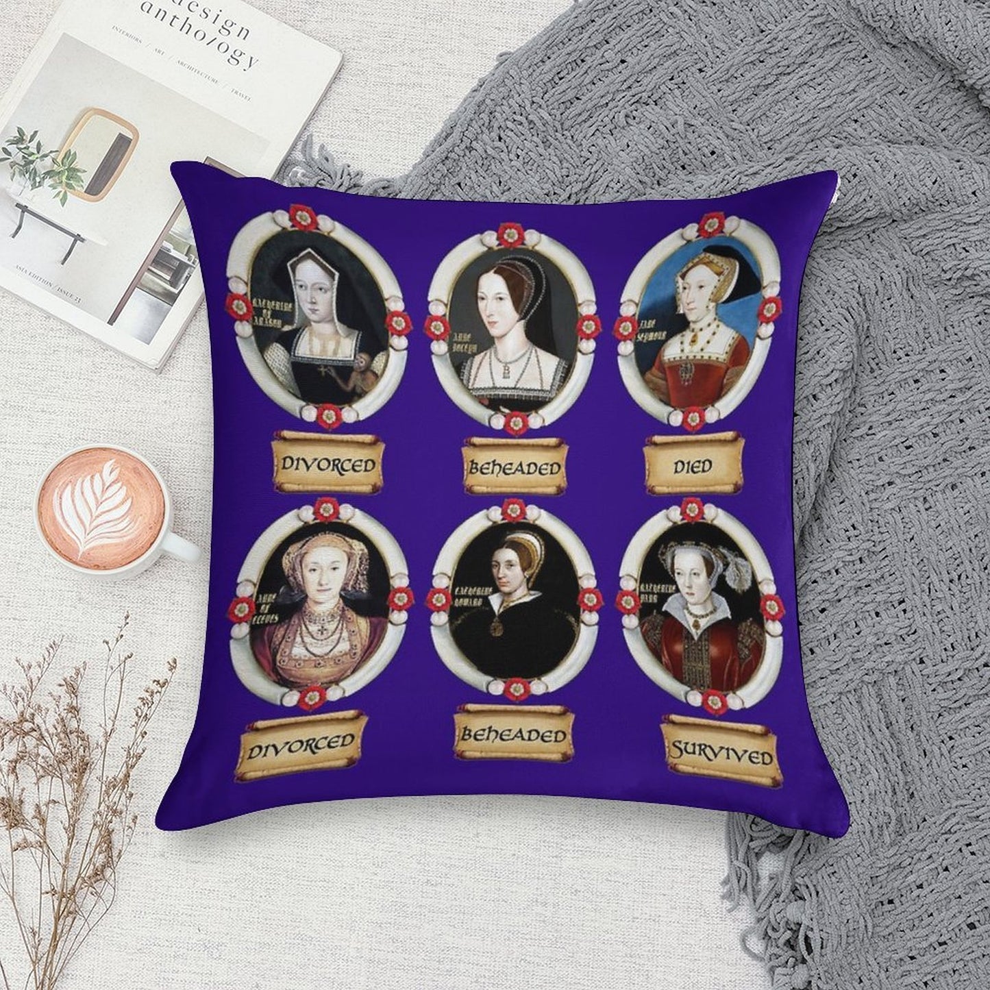 The Six Wives. Soft Gift Ready Throw Pillow