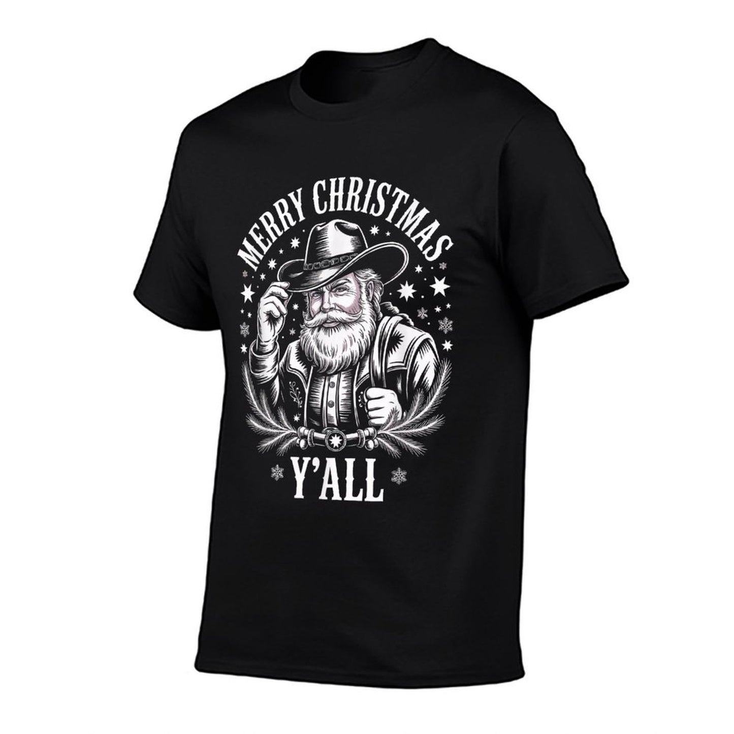 Cowboy Santa Claus Merry Christmas Yall Western Country  Classic T-Shirt