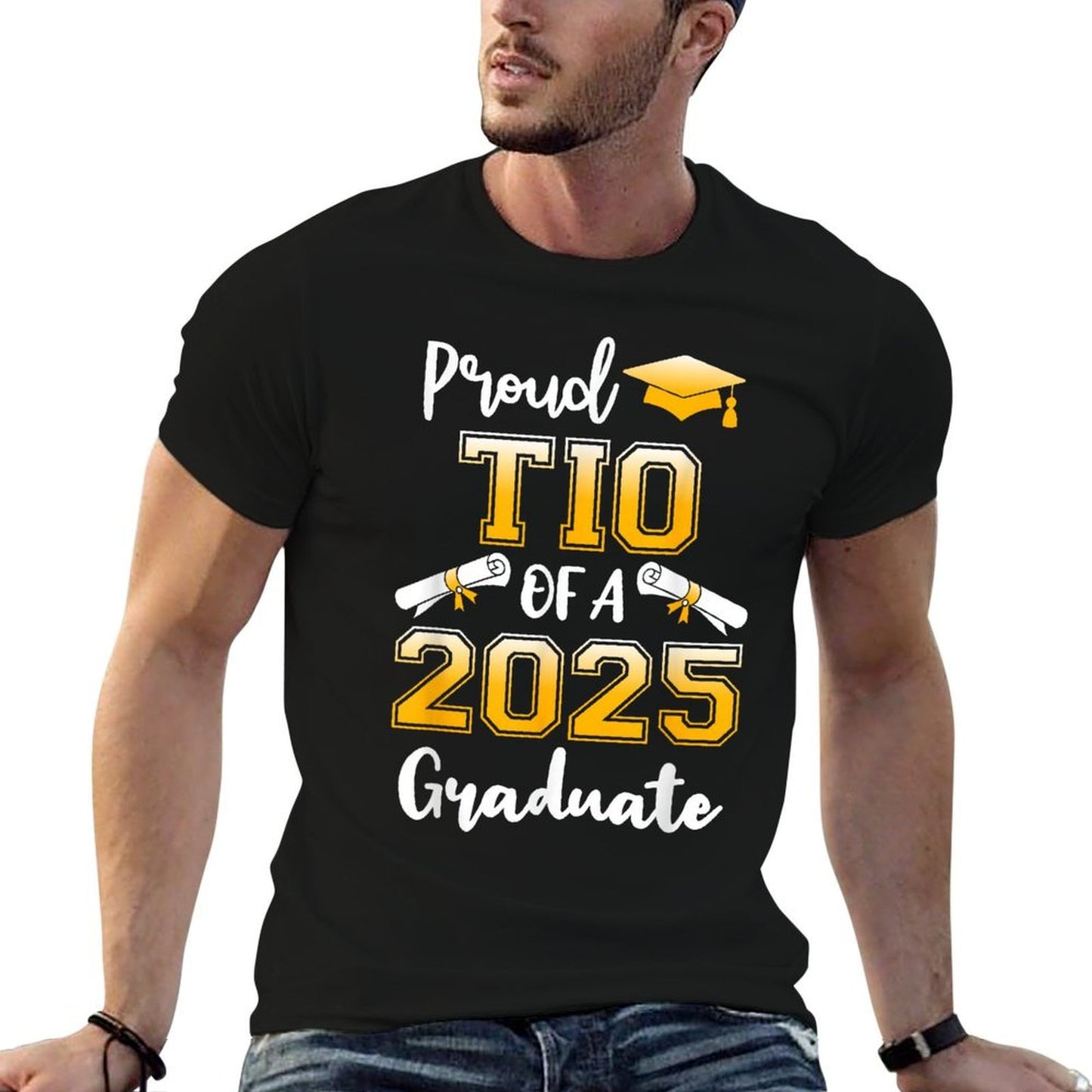 Funny Proud Tio of A Class of 2025 Graduate  Rolled Sleeves T-Shirt
