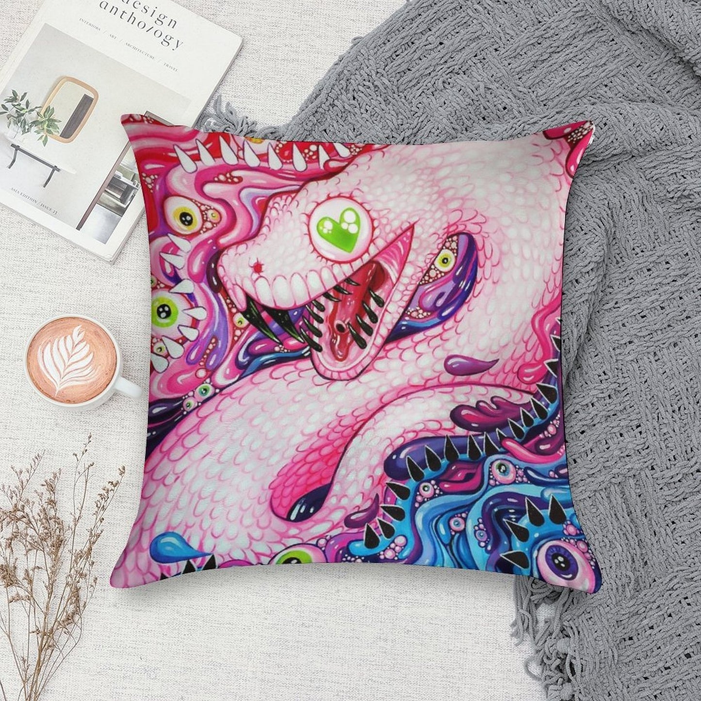 Glittersnake - Acrylic Painting Soft Fade-Resistant Throw Pillow