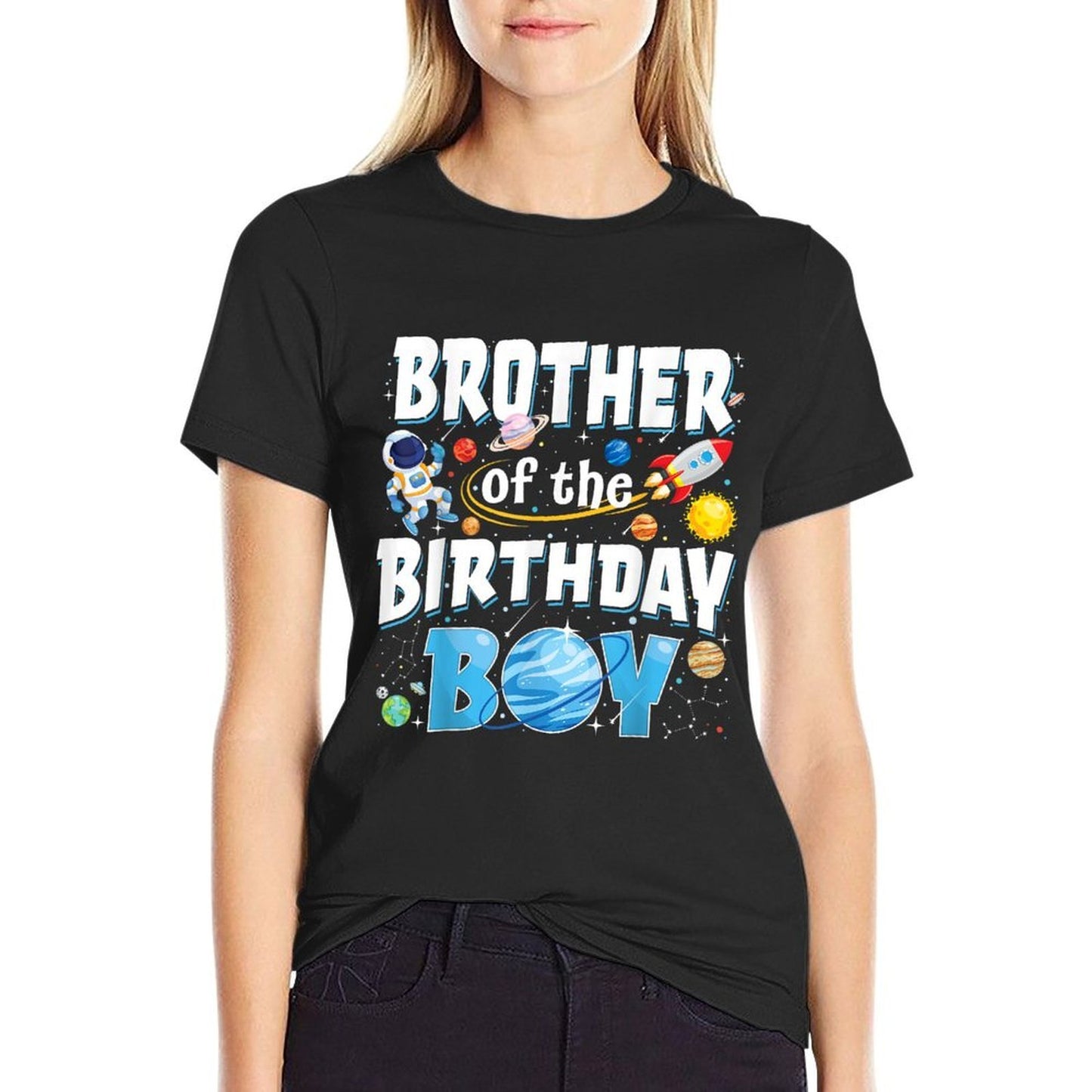 Brother Of The Birthday Boy Astronaut Family Space Planets  Eco-friendly Material T-Shirt