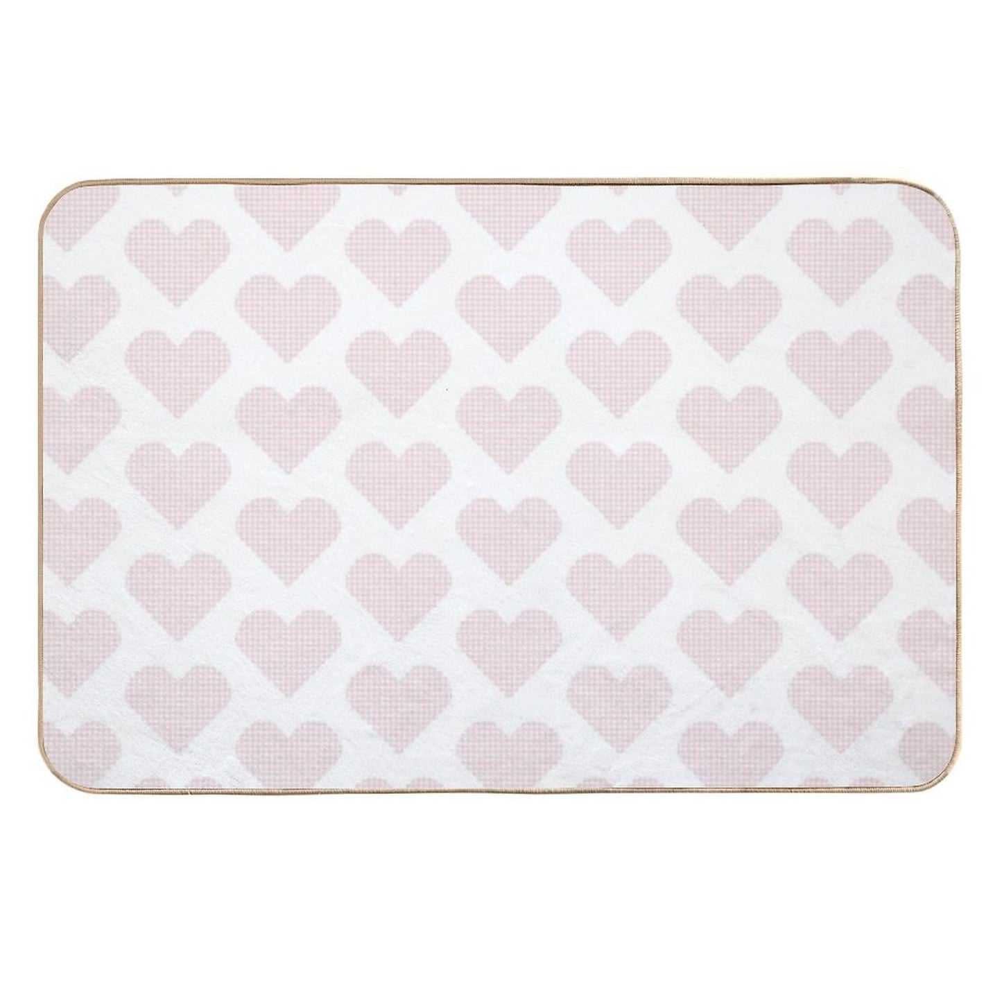 Blush Pink Heart Gingham Sweetness  Eco-Friendly Bath Mat