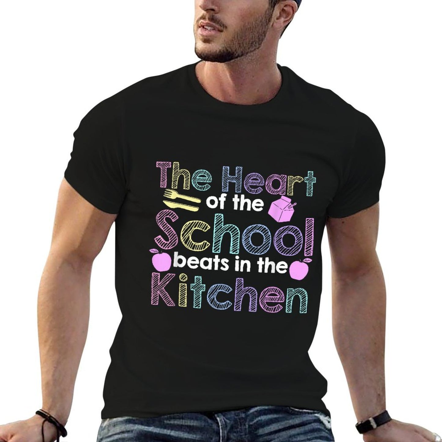 The Heart Of The School Beats In The Kitchen Lunch Lady Comfortable T-Shirt