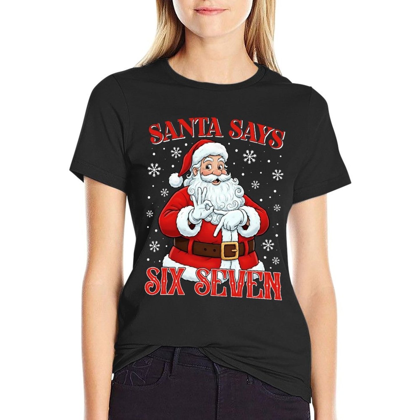 Funny Santa Says Six Seven Christmas 67 Meme Xmas Kids Boys  Summer-ready Fabric T-Shirt