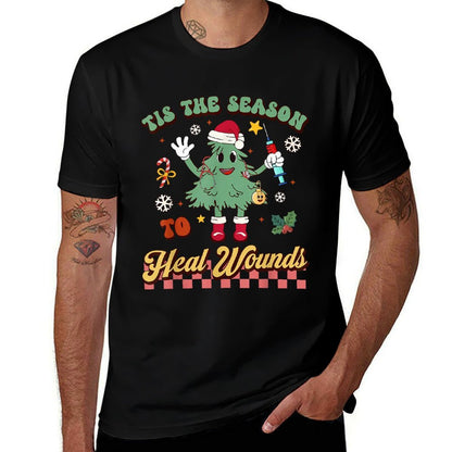 Tis The Season Heal Wound Care Nurse Christmas Ostomy Woc  Stretchy T-Shirt