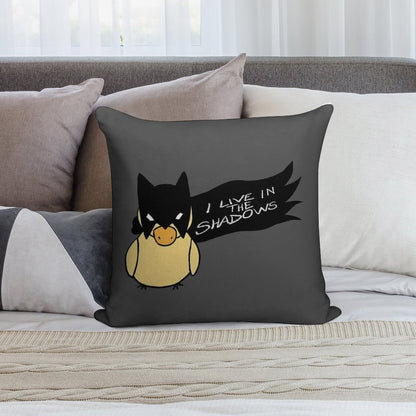 Duck in Bat Costume Soft Reinforced Edging Throw Pillow