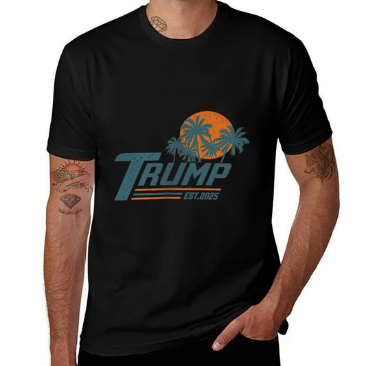 Funny Trump Shirt Gulf Of Us America Est 2025 ( 2 Side ) Ribbed Collar T-Shirt