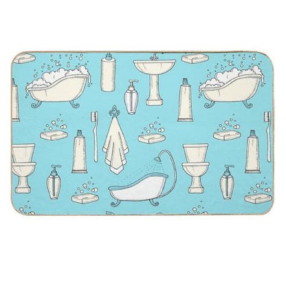 Retro Bathroom  Easy Maintenance Bath Mat