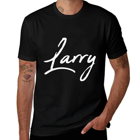 Beautiful Handwritten Font Larry Calligraphy  Wrinkle-resistant T-Shirt