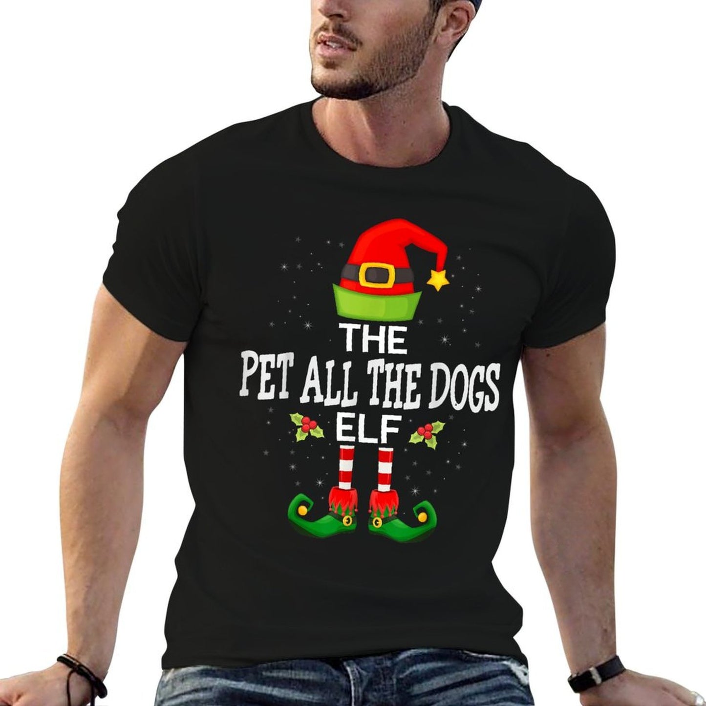 The Pet All The Dogs Elf Christmas Family Matching Pajama  Odor-resistant T-Shirt