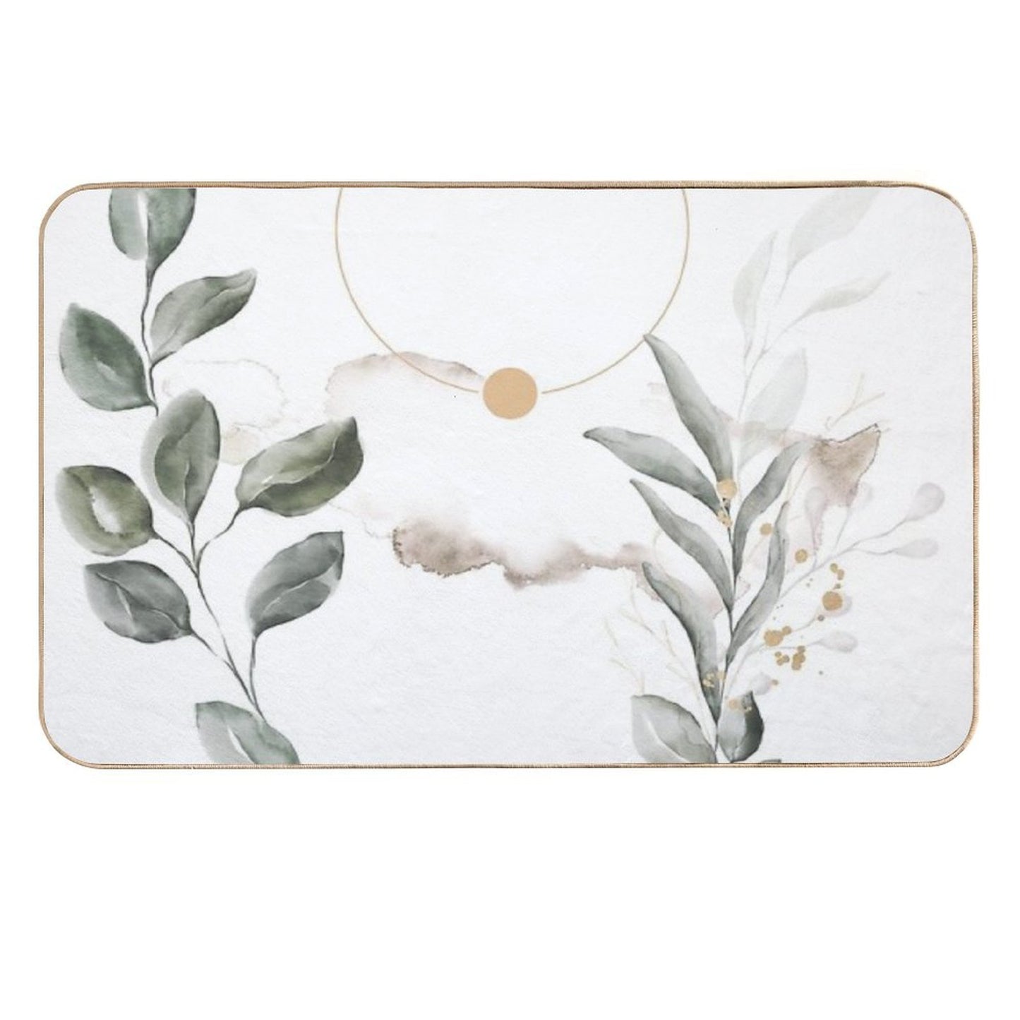 Abstract Composition of Leaves  Easy Maintenance Bath Mat