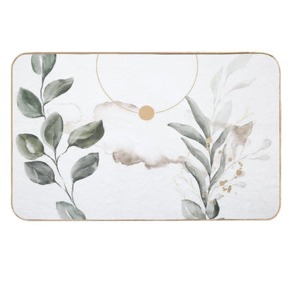 Abstract Composition of Leaves  Easy Maintenance Bath Mat