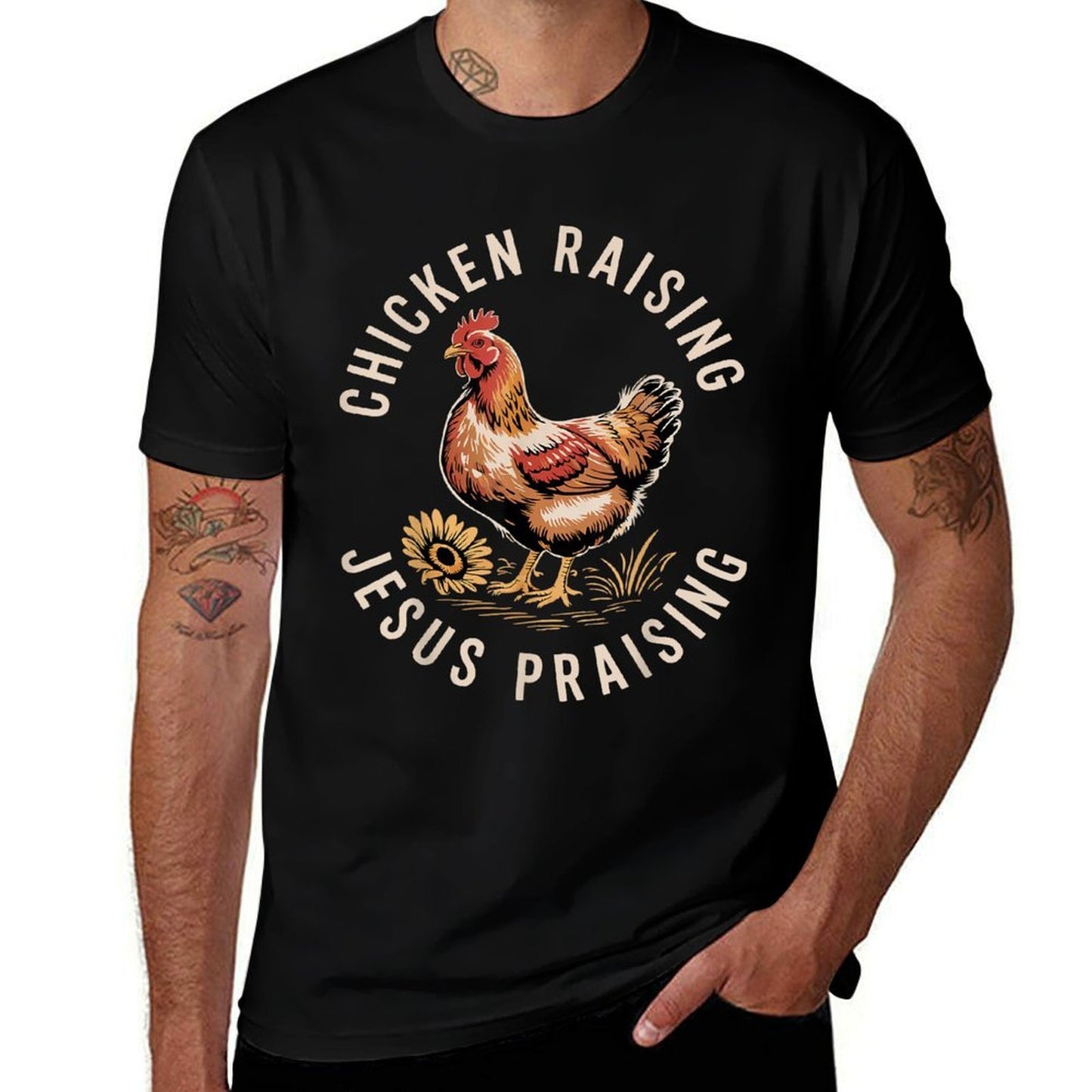 Chicken Raising & Jesus Praising  Lightweight T-Shirt