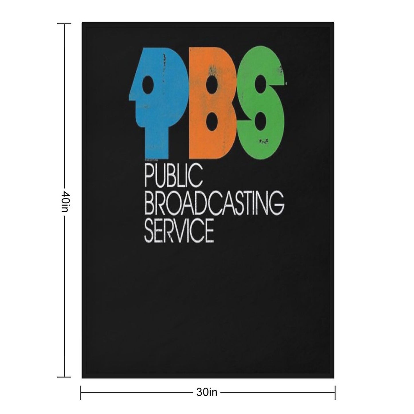 PBS Vintage Logo Distressed Multi-functional Throw Blanket