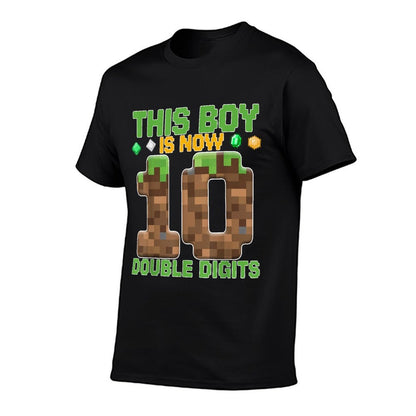 This Boy Is Now Double Digits 10th Birthday Gamer Pixel  Eco-friendly Material T-Shirt