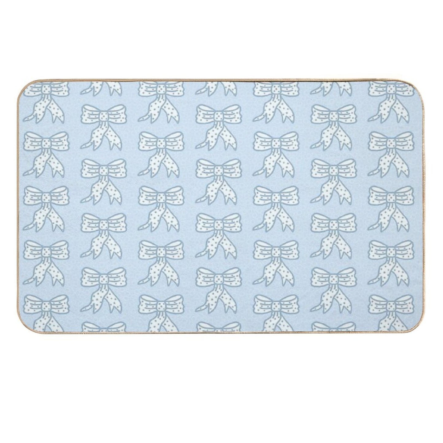 Coquette Blue Bow  Easy Maintenance Bath Mat