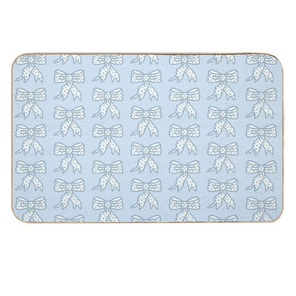 Coquette Blue Bow  Easy Maintenance Bath Mat