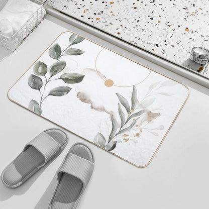 Abstract Composition of Leaves  Easy Maintenance Bath Mat