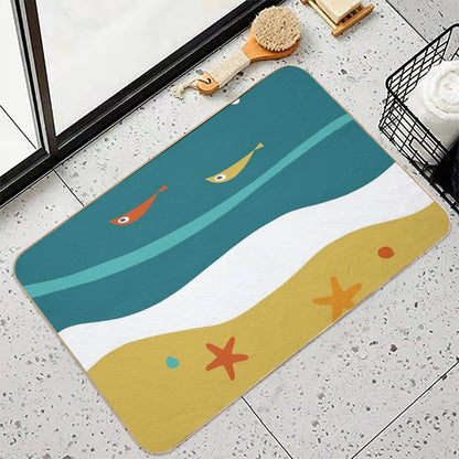 Mid Century Atomic Age Summer Beach  Eco-Friendly Bath Mat