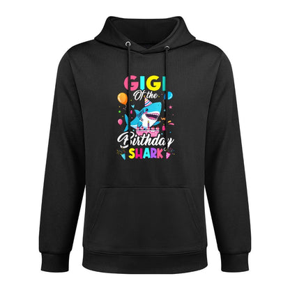 Gigi Of The Shark Birthday Boy Girl Party Family Group Kangaroo Pocket Hoodie