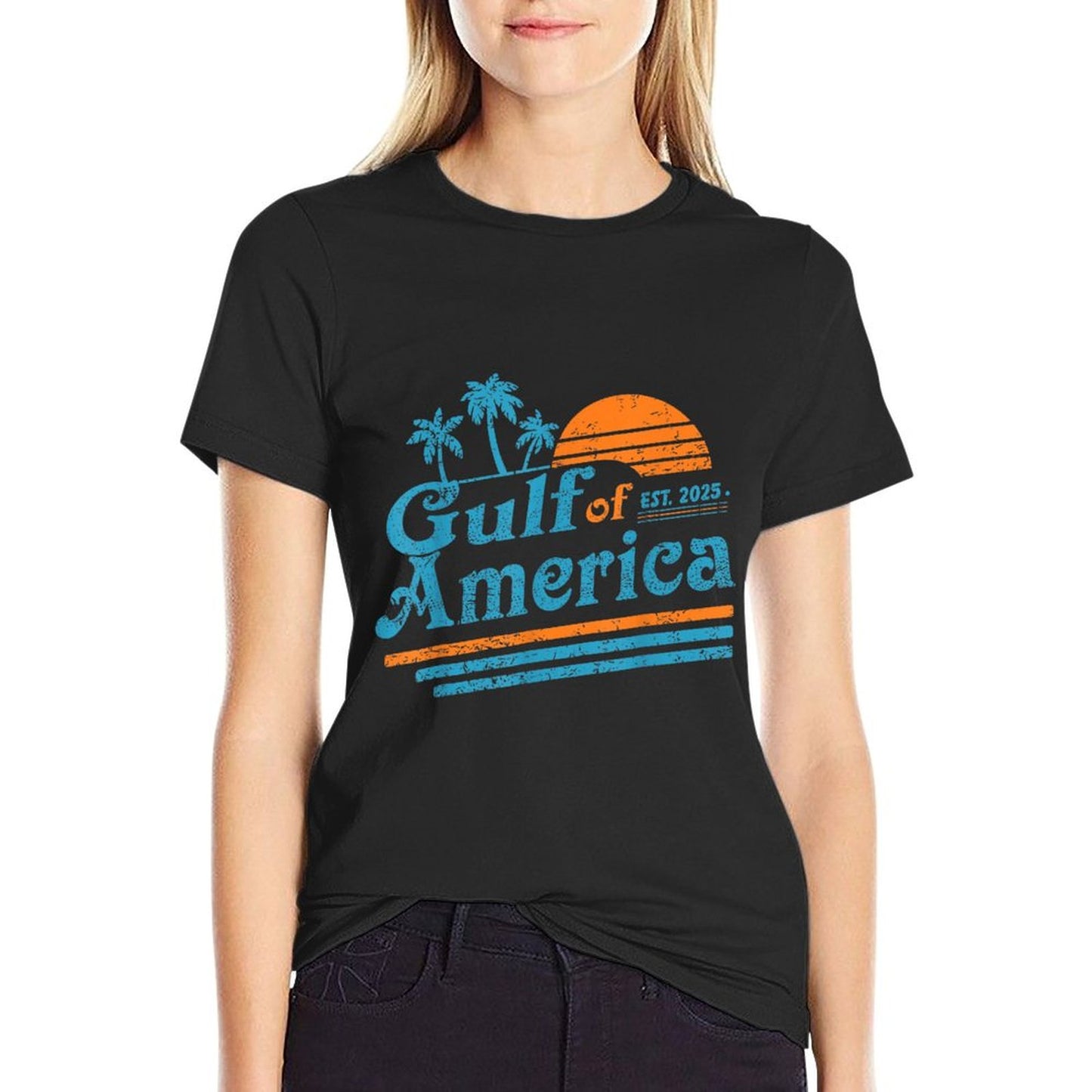 Retro Gulf Of US America 2025 American Flag Gulf Mexico Quick-drying T-Shirt