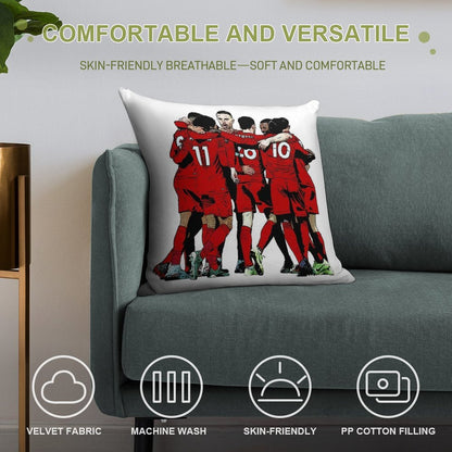 Liverpool FC Team Celebration Soft Easy Maintenance Throw Pillow