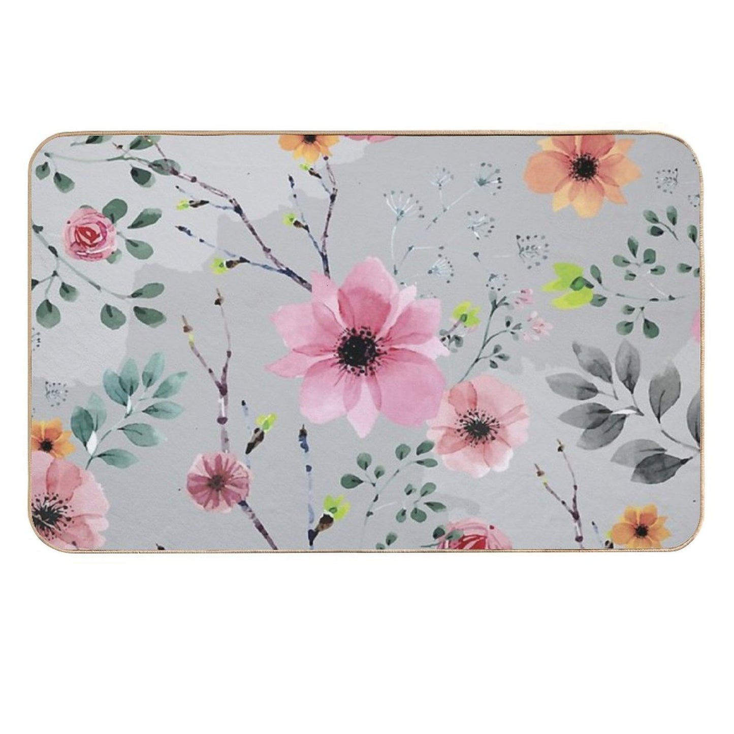 Watercolor Flowers XIV (different Flowers)  Eco-Friendly Bath Mat