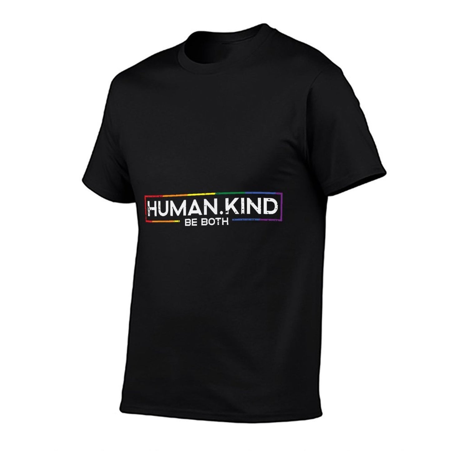 Gay Pride Month Human Kind LGBTQ Ally Rainbow Men Women  Summer-ready Fabric T-Shirt