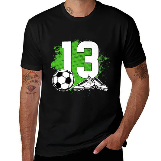 13th Birthday Soccer Thirteen Year Old Soccer Boy Premium  Soft T-Shirt